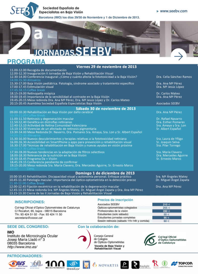 Programa SEEBV Noviembre 2013 Programa SEEBV Noviembre 2013