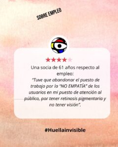 Testimonio de una persona con una enfermedad rara que limita la visión sobre adversidades durante la etapa laboral